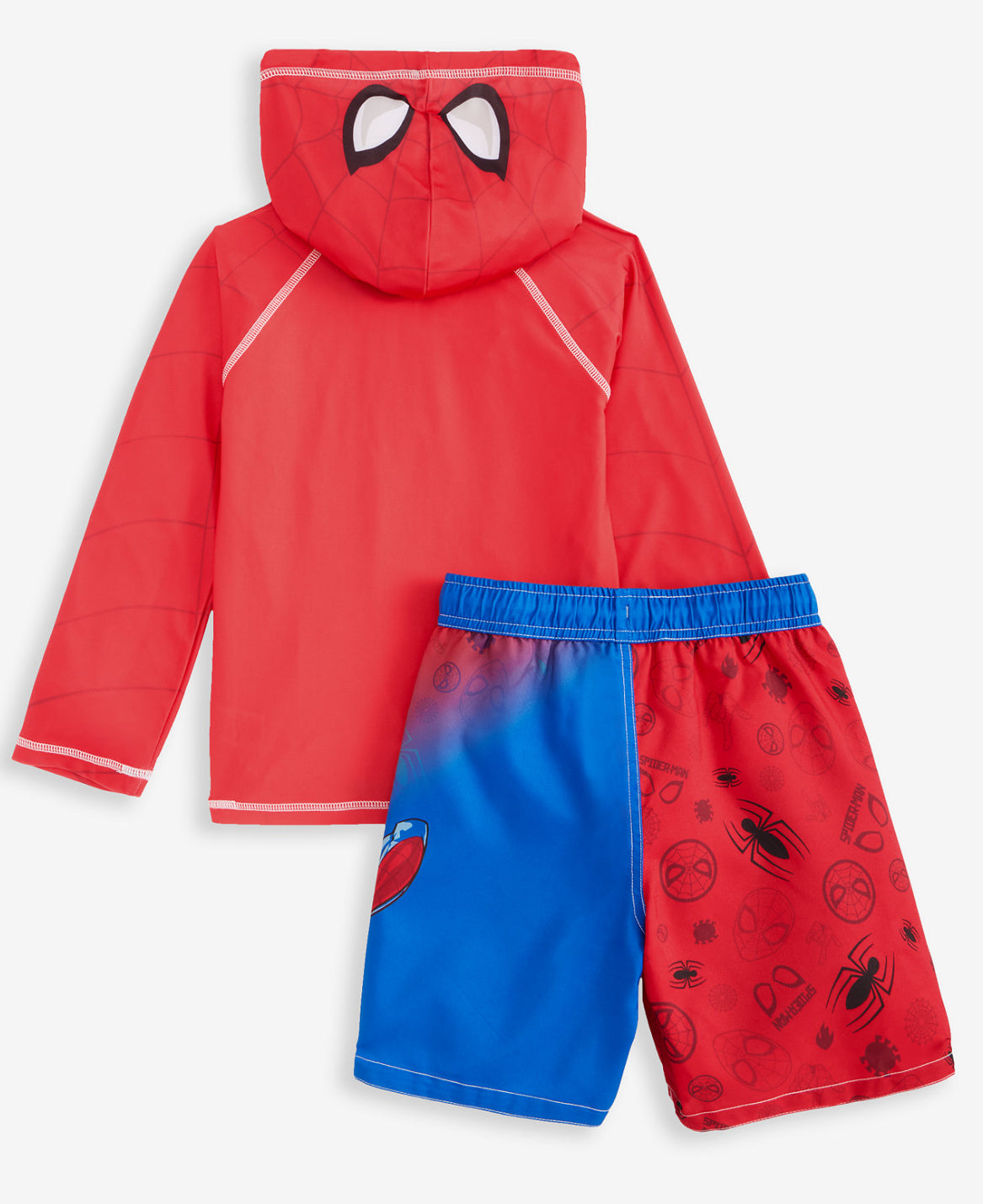 Spider-Man Little Boys Hooded Rashguard and Swim Trunks 2-Piece Swimsuit