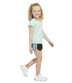 Adidas Toddler and Little Girls Short Sleeve Graphic T-shirt and Mesh Short Set