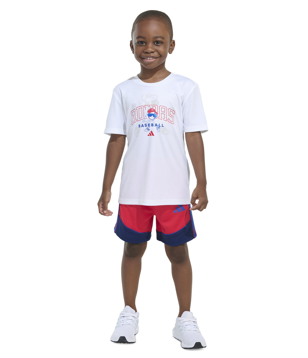 Adidas Toddler and Little Boys Short-Sleeve T-Shirt and Shorts, 2-Piece Set