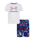 Under Armour Little Boys Freedom Camo Short Sleeve T-Shirt Volley Swimsuit, 2-Piece Set