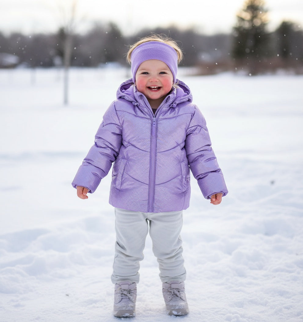 Weather Tamer Toddler and Little Girls Iridescent Foil Puffer Jacket, Size 2T