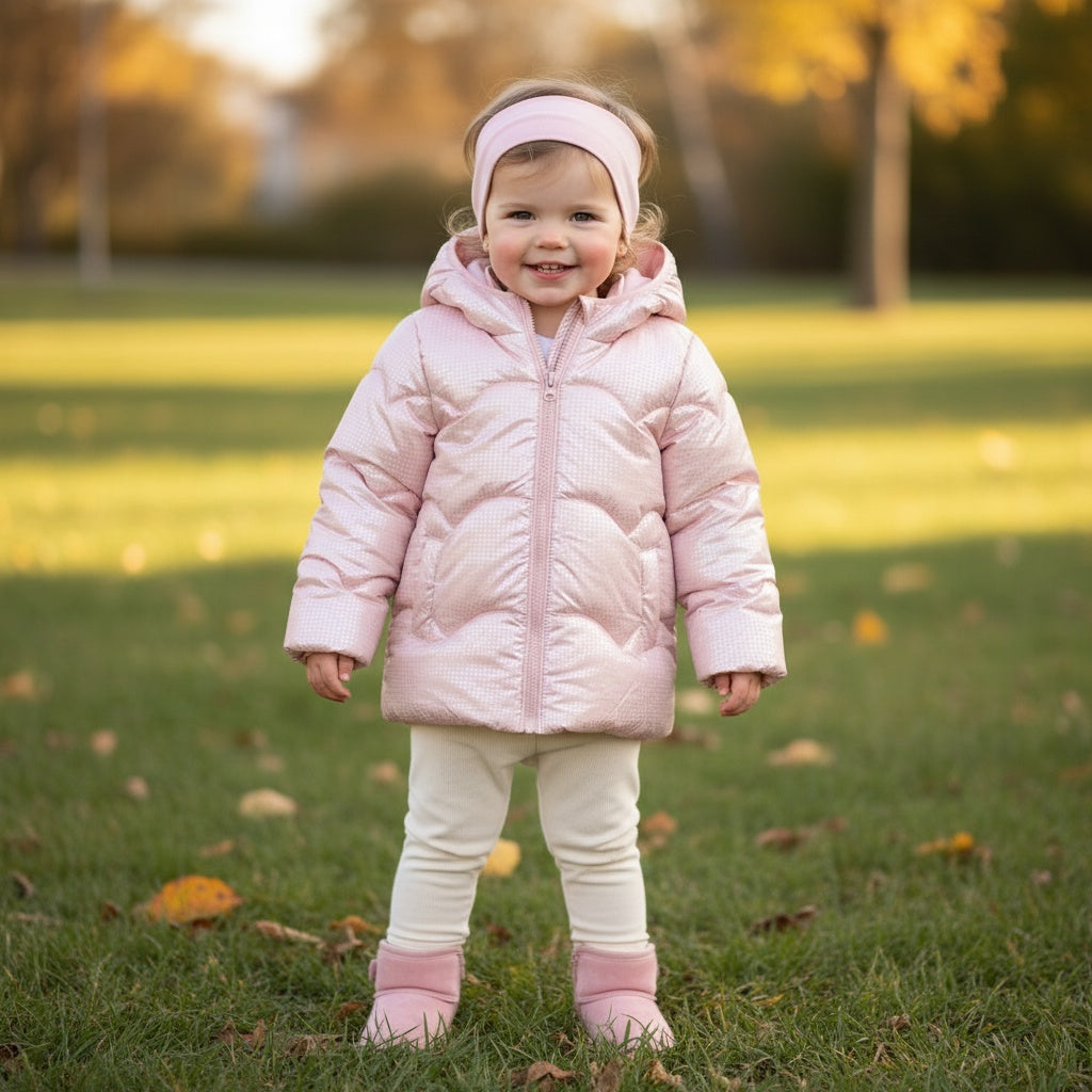 Weather Tamer Toddler and Little Girls Iridescent Foil Puffer Jacket, Size 2T