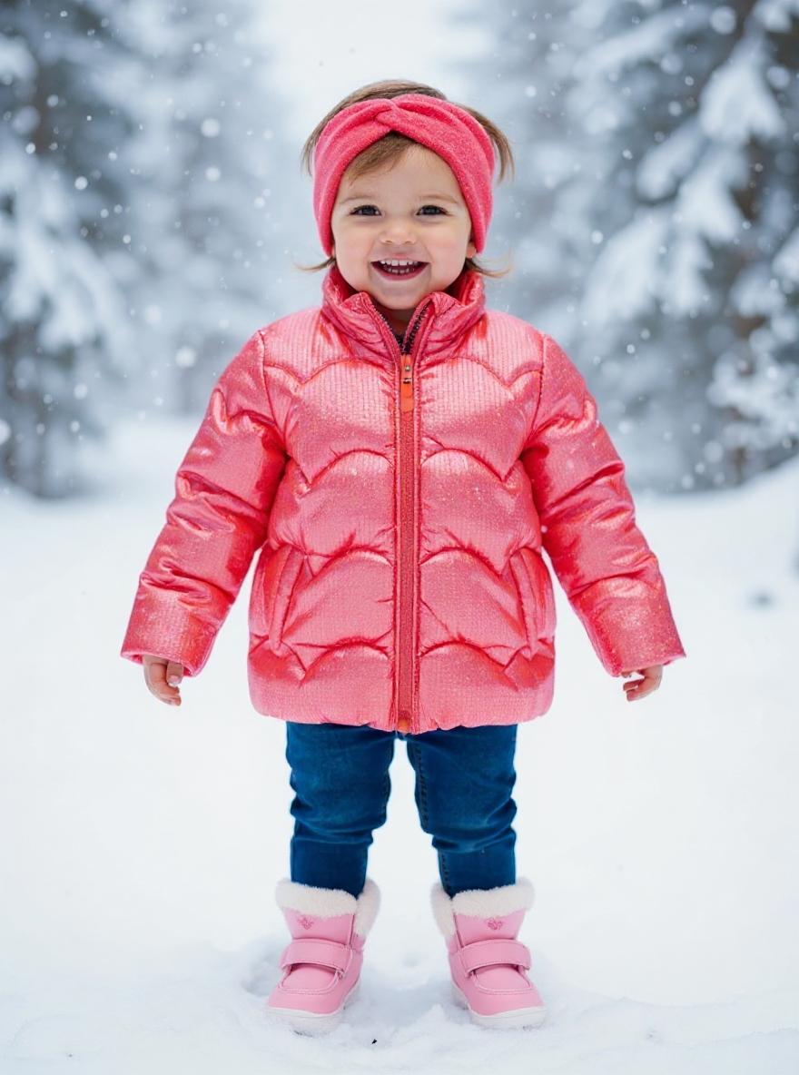 Weather Tamer Toddler and Little Girls Iridescent Foil Puffer Jacket, Size 2T