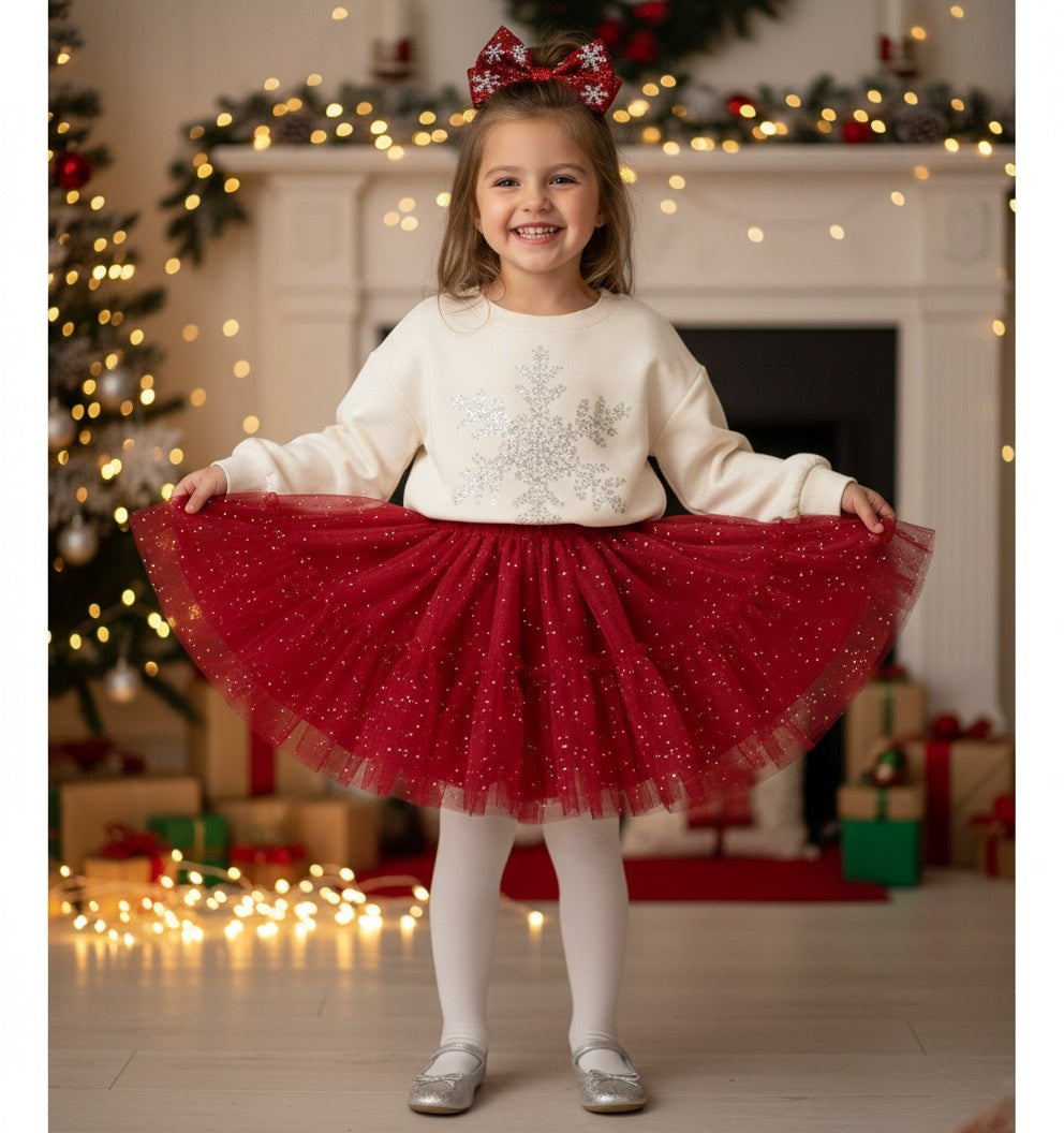Carter's Toddler Girls Snowflake-Print Long-Sleeve Top and Skort, 2-Piece Set