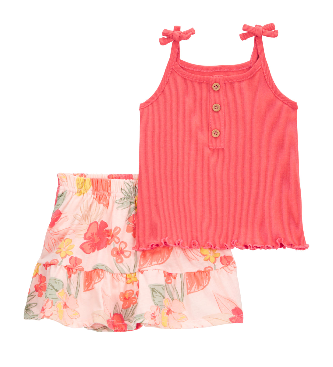 Carter's Baby 2-Piece Ribbed Tank and Floral Pull-On Skort Set