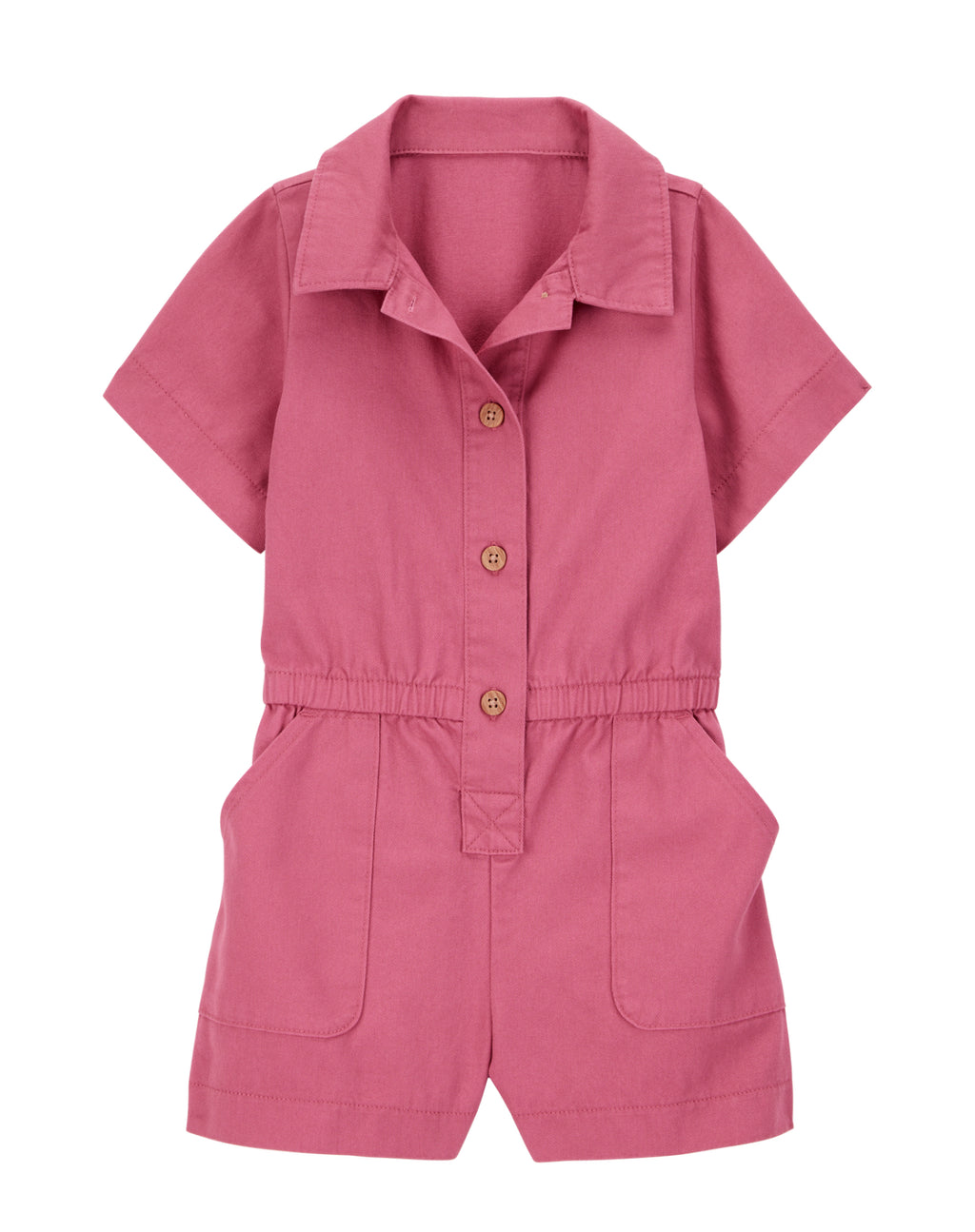 OshKosh B'Gosh Toddler Twill Button-Down Romper - Pink, Size 5T