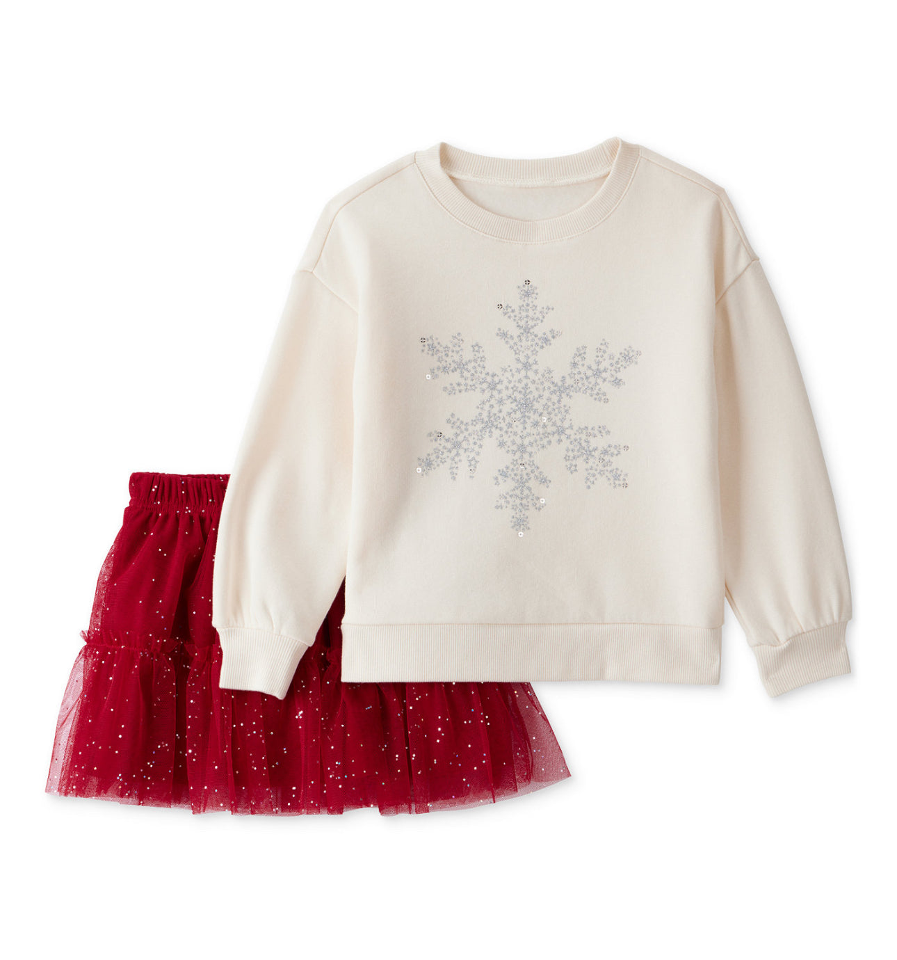 Carter's Toddler Girls Snowflake-Print Long-Sleeve Top and Skort, 2-Piece Set