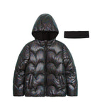 Weather Tamer Toddler and Little Girls Iridescent Foil Puffer Jacket, Size 2T