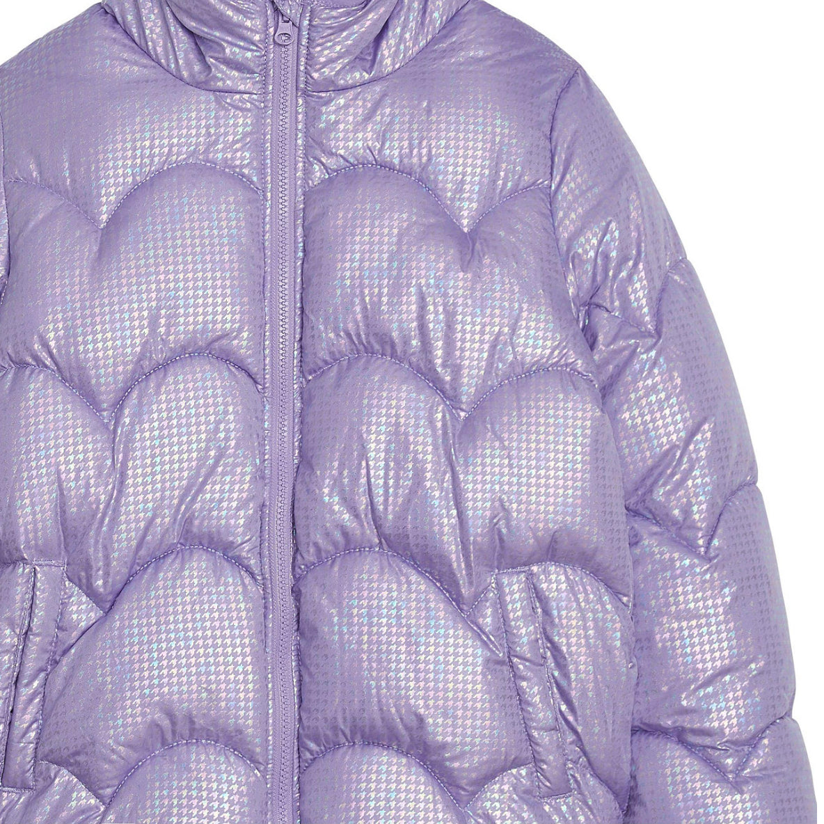 Weather Tamer Toddler and Little Girls Iridescent Foil Puffer Jacket, Size 2T
