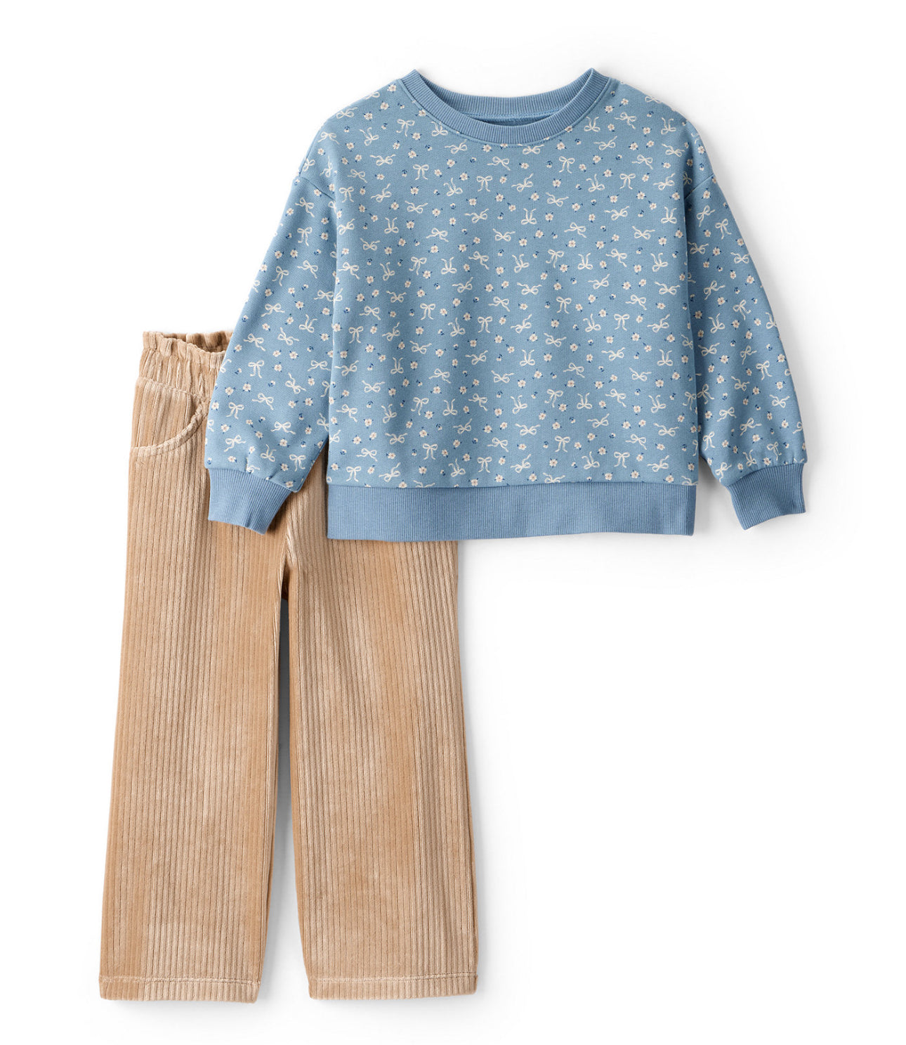 Carter's Girls Crewneck Top and Corduroy Wide Leg Pant, 2-Piece Set, Size 5T