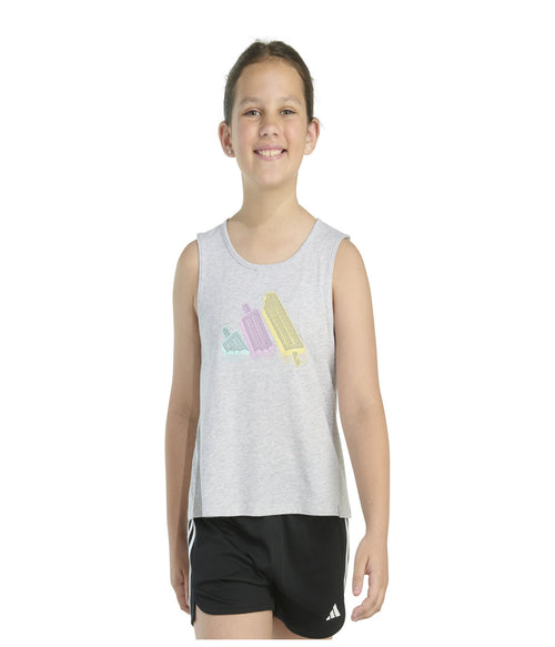 Adidas Big Girls Sleeveless Swing Heather Tank Top, Sizes S to XL