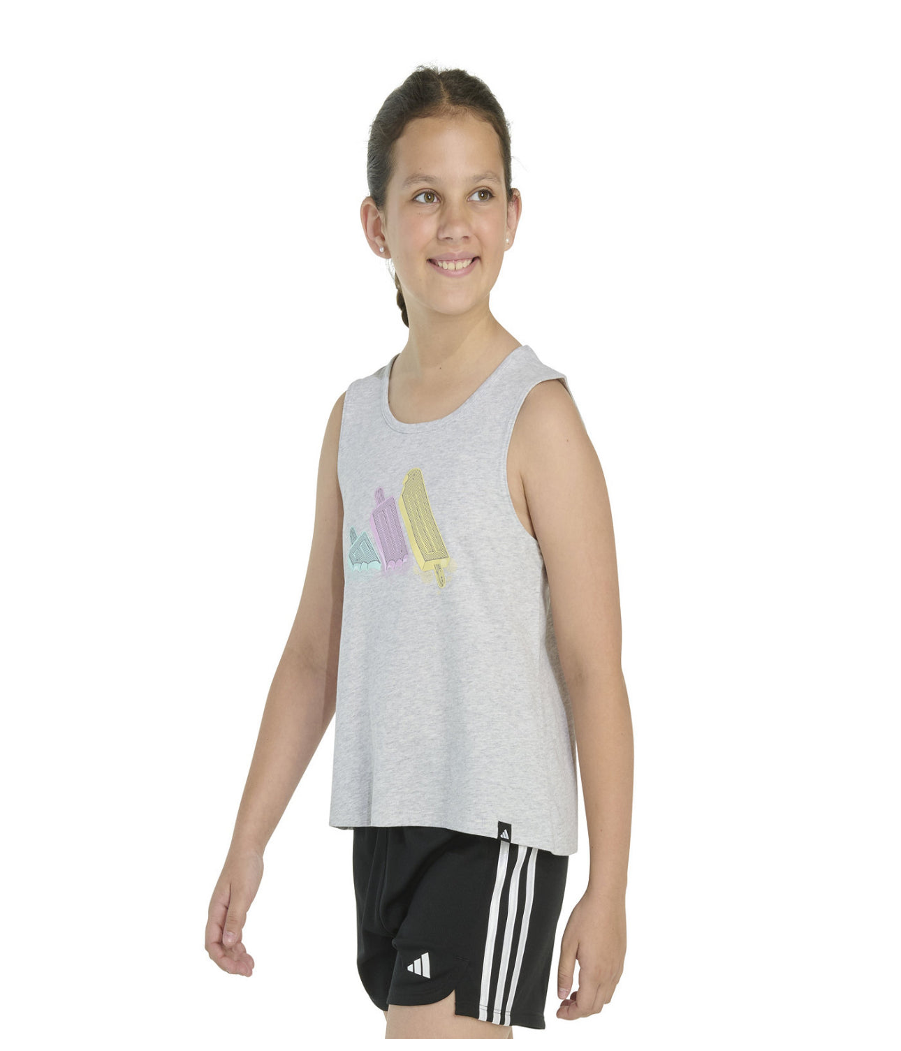 Adidas Big Girls Sleeveless Swing Heather Tank Top, Sizes S to XL
