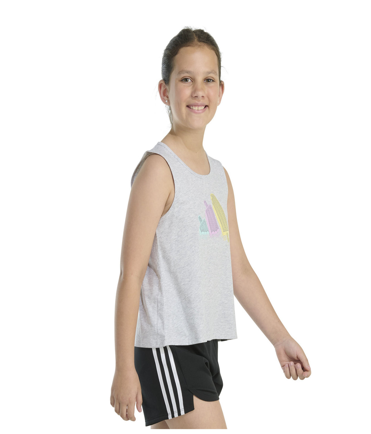 Adidas Big Girls Sleeveless Swing Heather Tank Top, Sizes S to XL