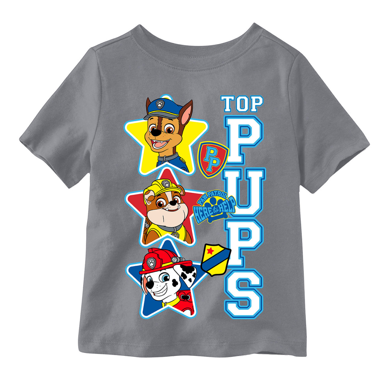 Paw Patrol Boys Toddler 2T-5T Top Pups Short Sleeve T-Shirt