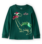 Carter's Toddler Boys Dinosaur Holiday Long Sleeve T-Shirt