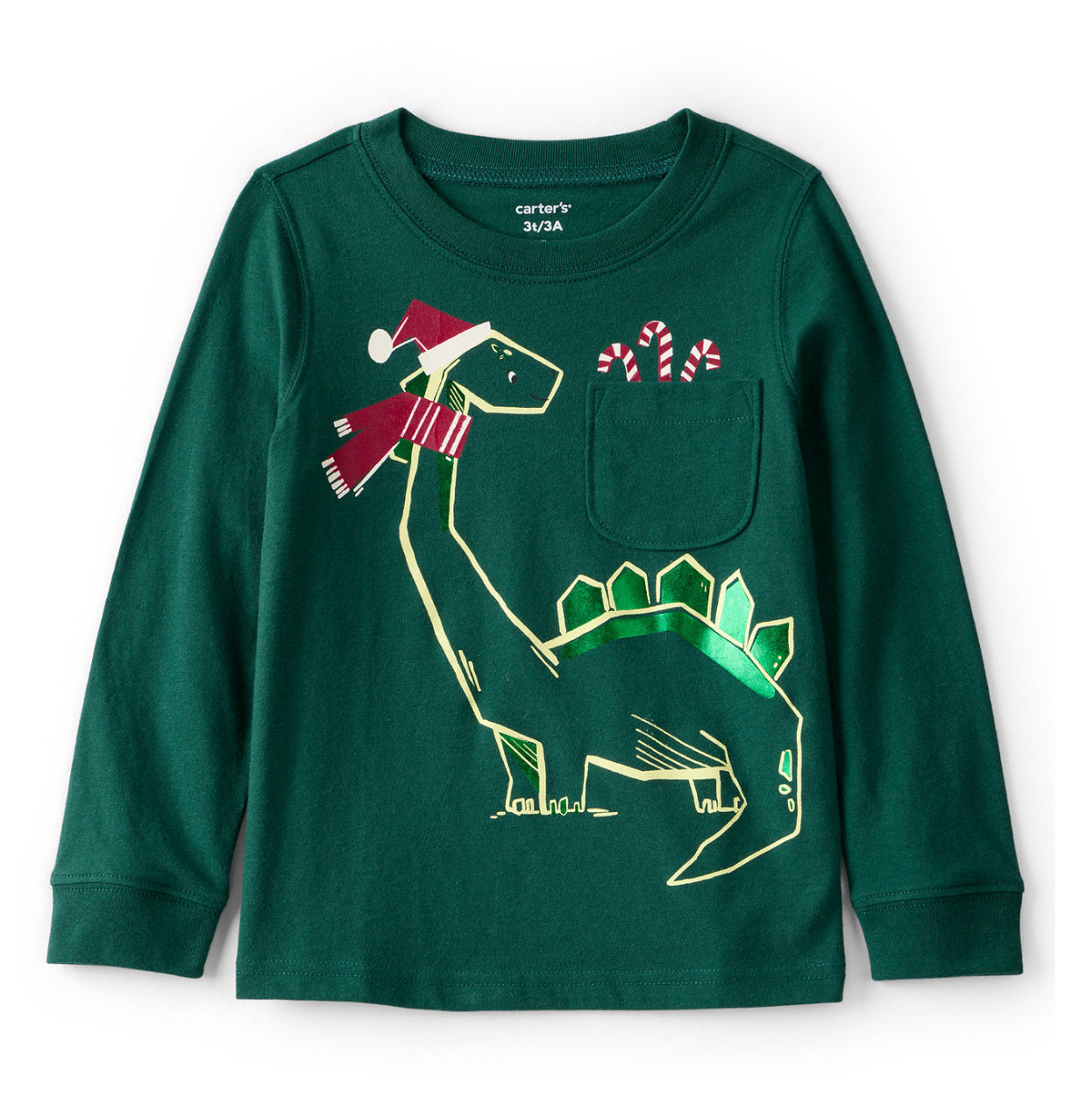 Carter's Toddler Boys Dinosaur Holiday Long Sleeve T-Shirt