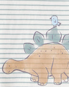 Carter's Toddler Boy 2-Piece Dinosaur Striped Hooded Tee and Jogger Set