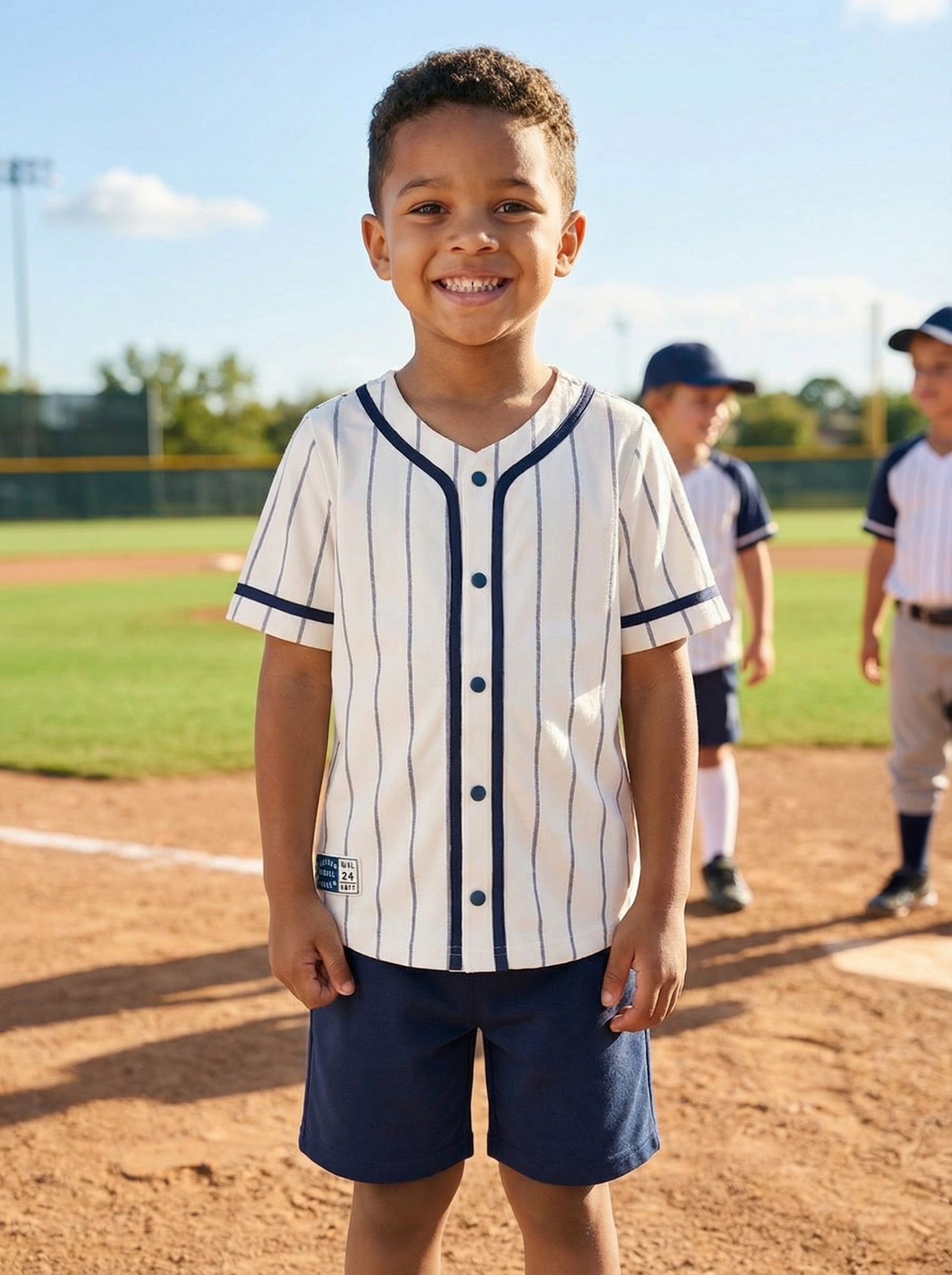 Carter's Kid Striped Baseball Button-Down Shirt