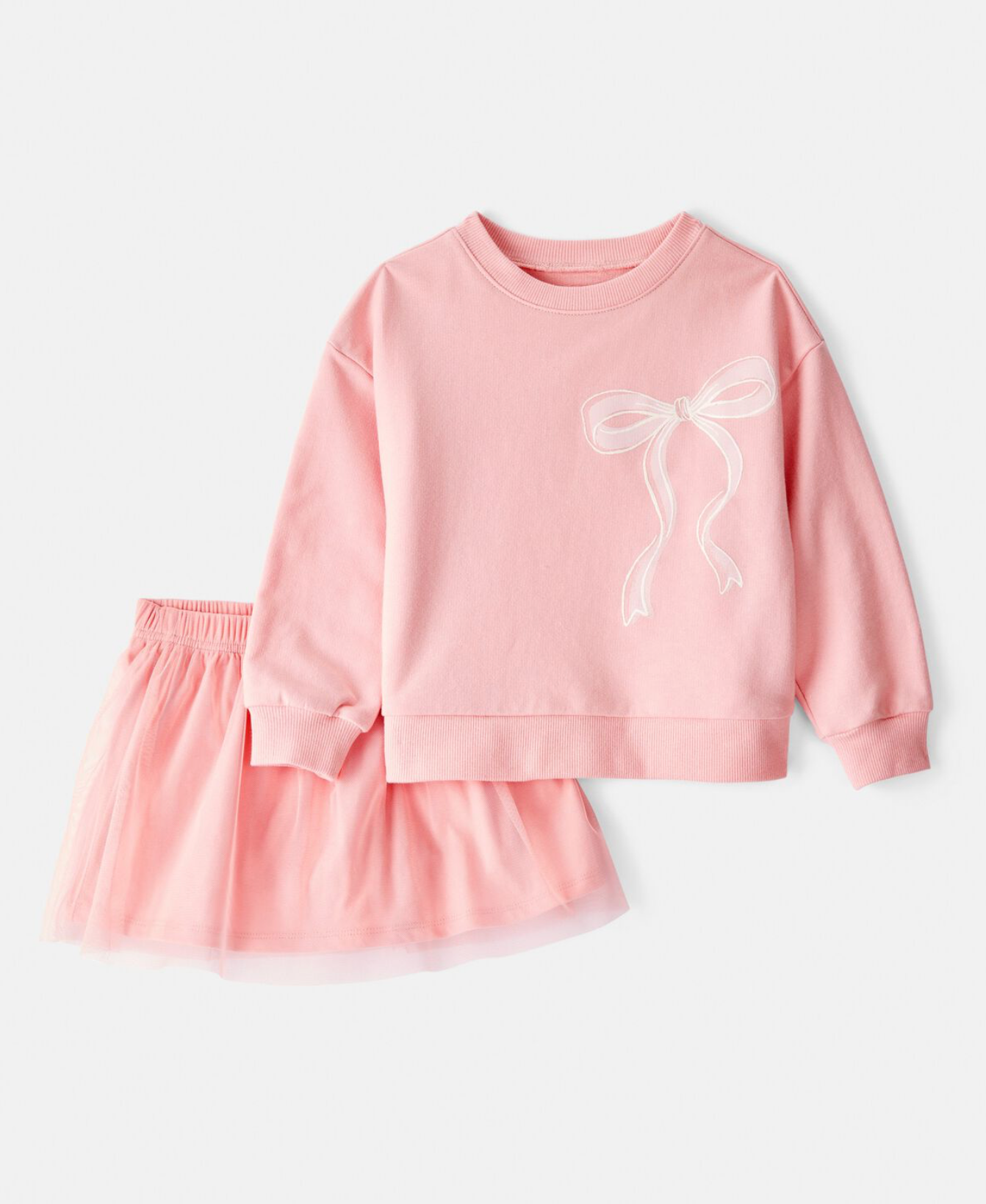 Carters Bow Long-Sleeve Top & Tulle Skort Set
