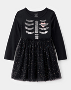 Carter's Toddler Halloween Skeleton Glitter Tulle Dress