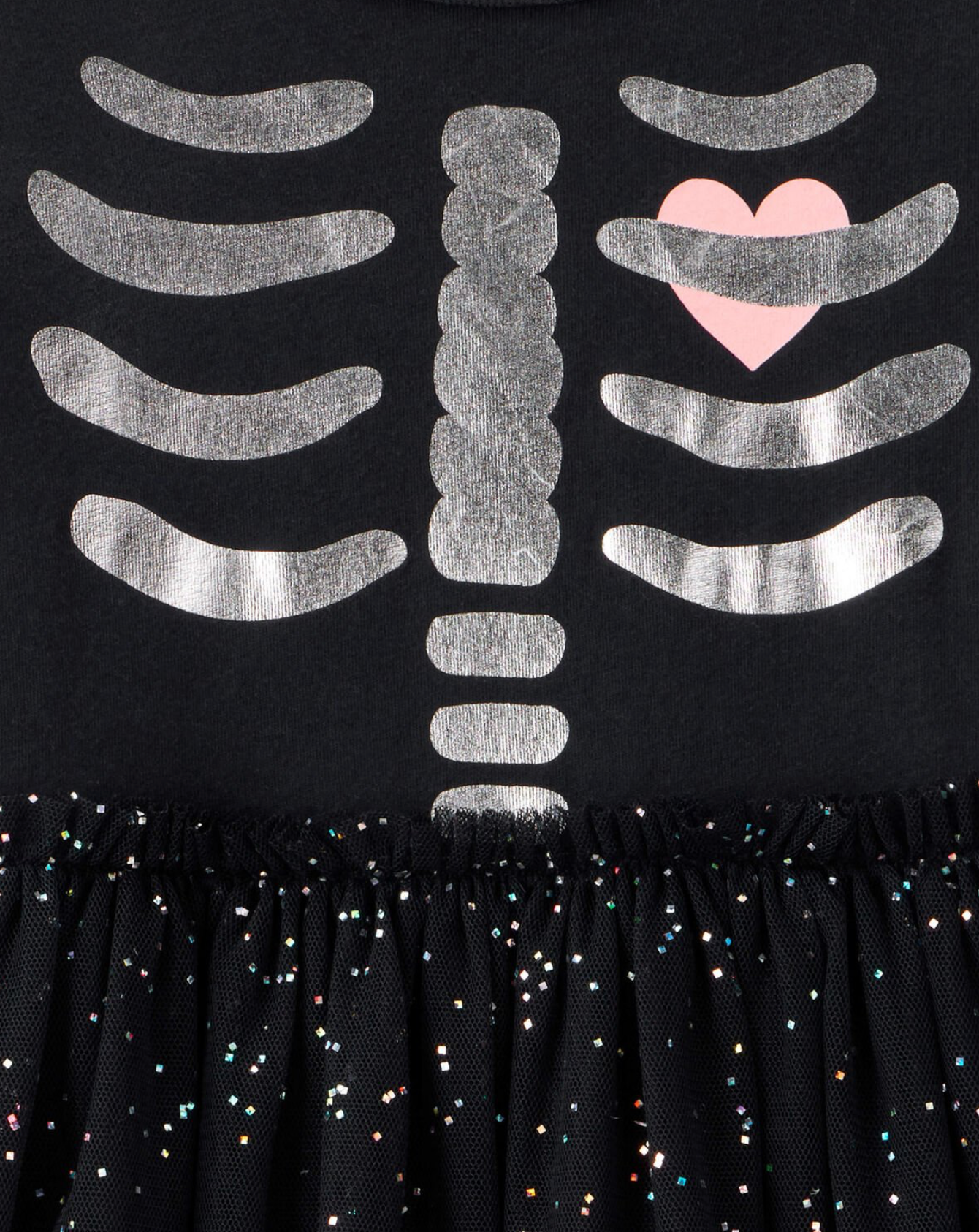 Carter's Toddler Halloween Skeleton Glitter Tulle Dress