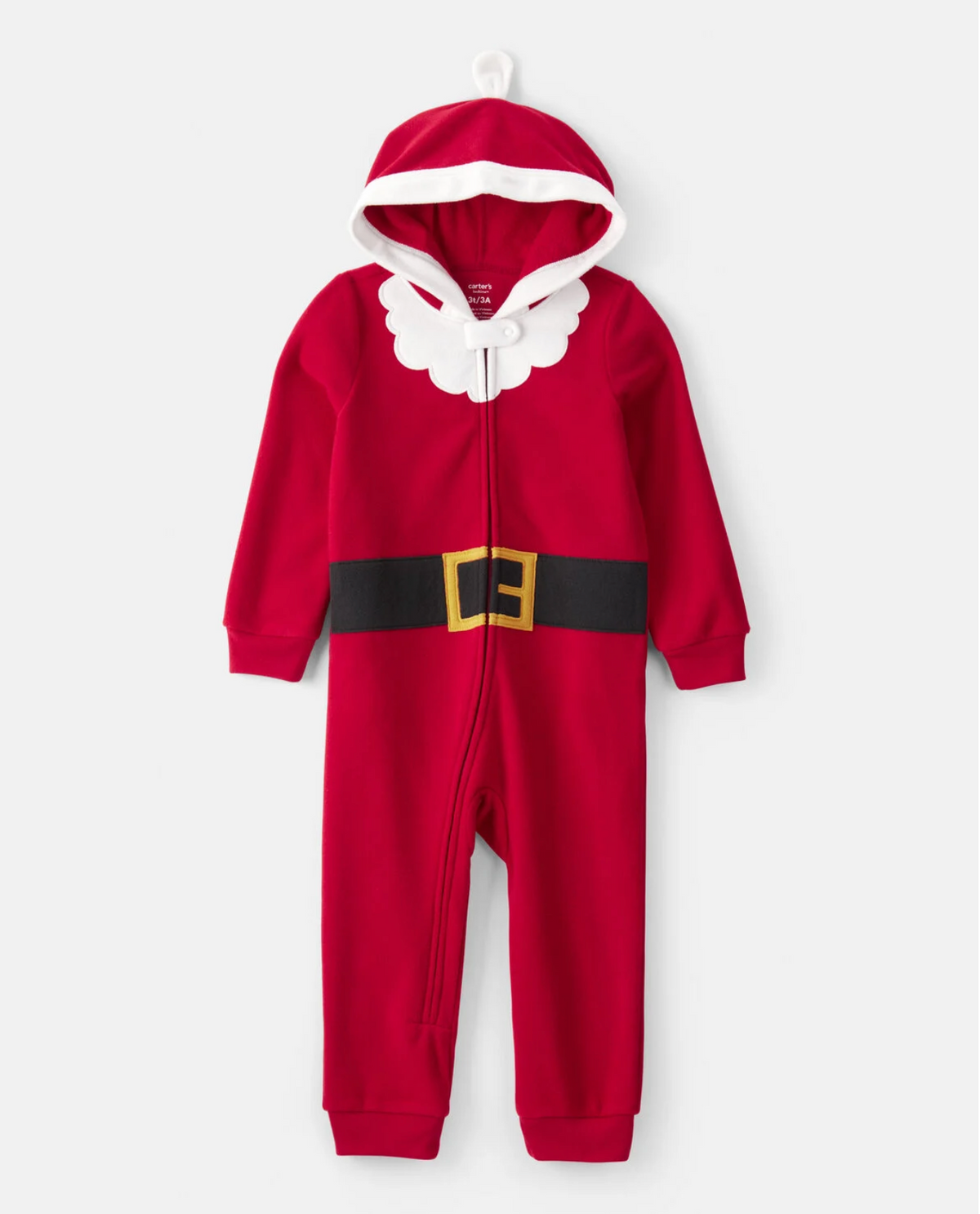 Carter's Toddler Santa Fleece Hooded Zip-Up 1-Piece Pajama Jumpsuit