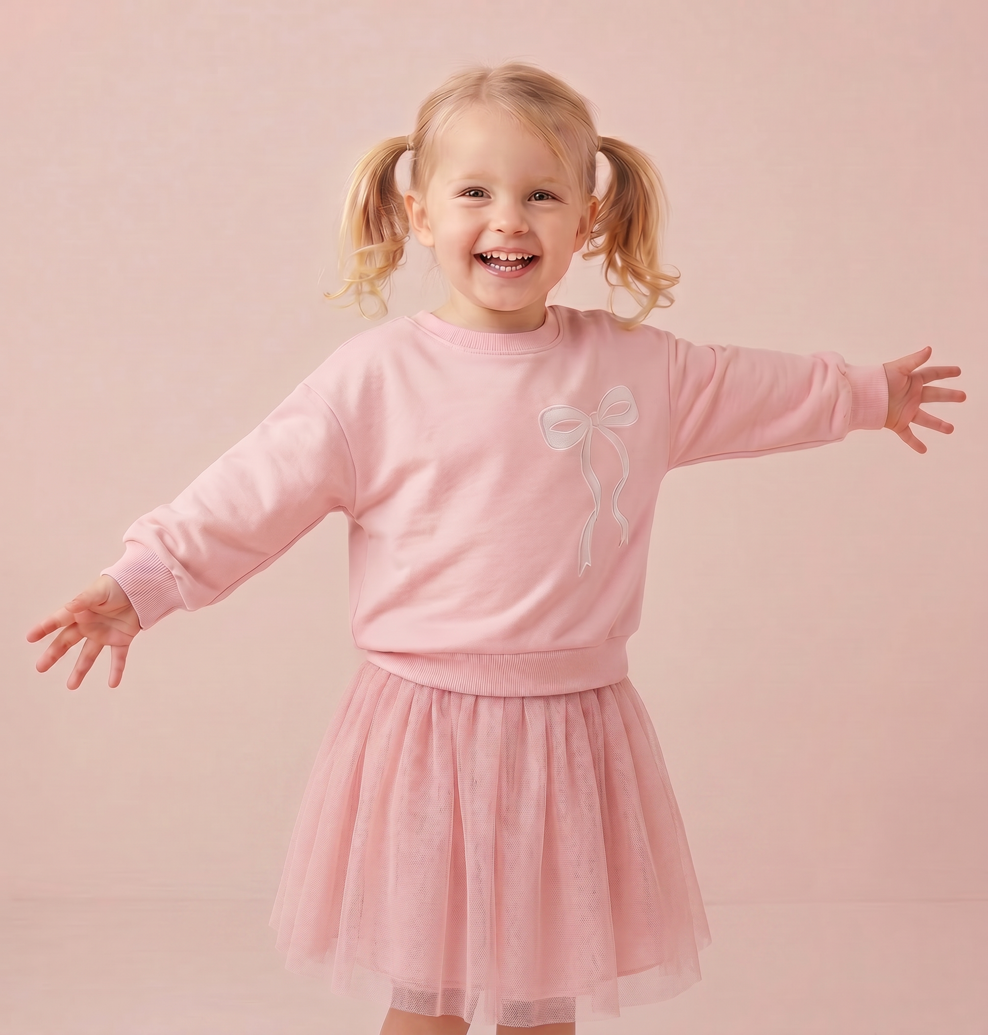 Carters Bow Long-Sleeve Top & Tulle Skort Set