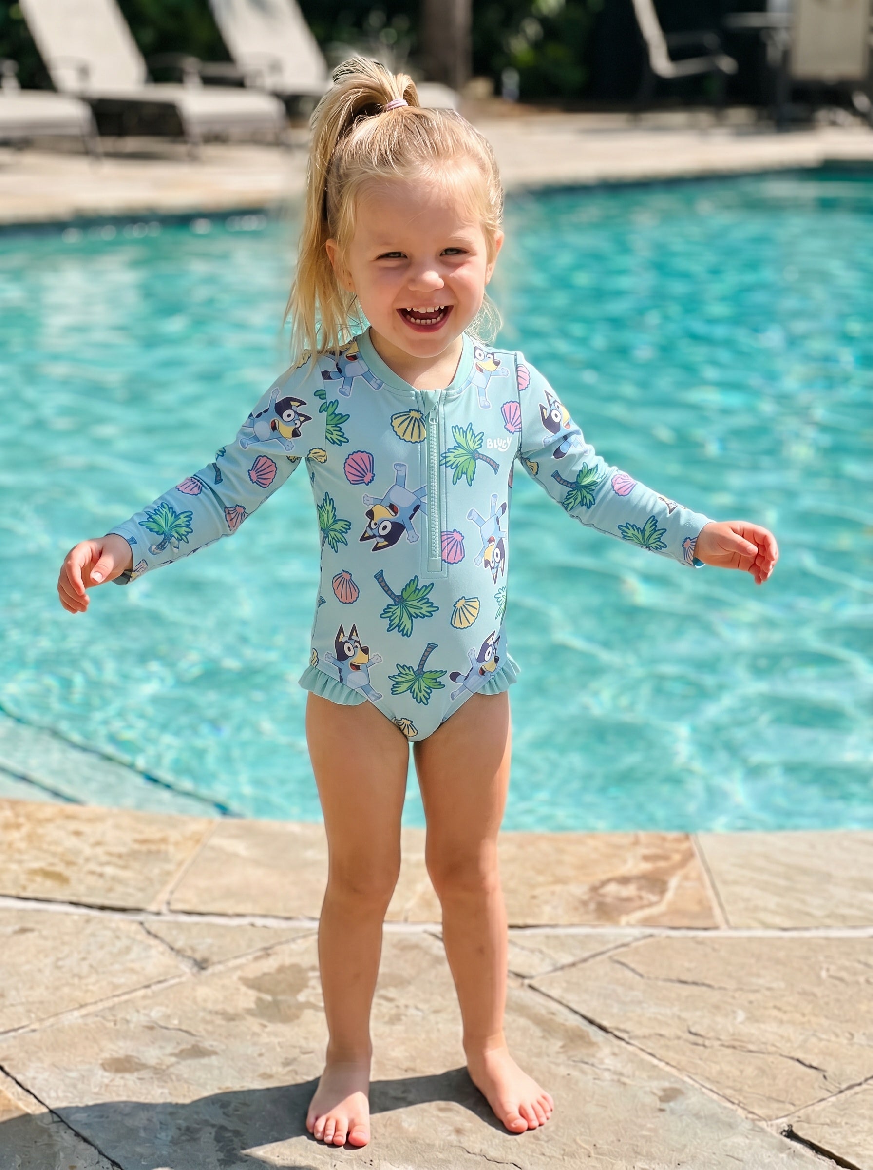 Carter's Toddler Girl 1-Piece Bluey™ Rashguard Swimsuit